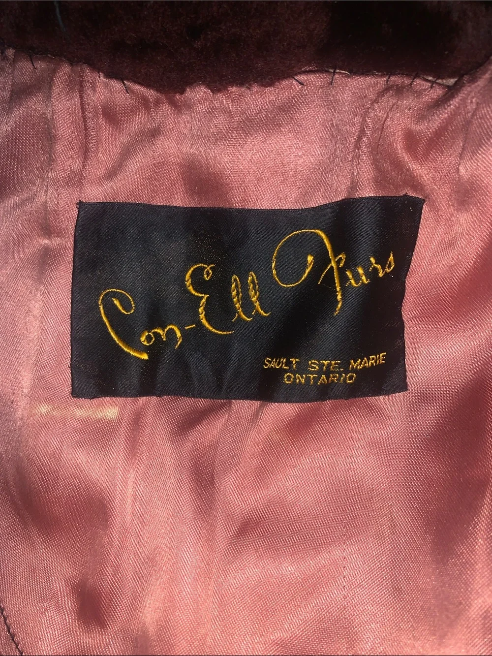 Vintage Com-Ell Furs Genuine Fur Coat (Likely Mouton/Sheared Lamb) Dark Brown - Picture 5 of 7